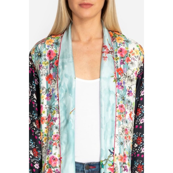 Johnny Was Meadow Silk Twill Kimono Jacket - Picture 6 of 8